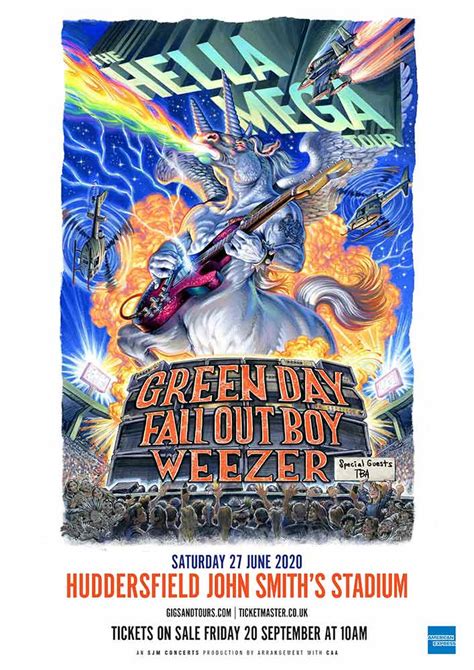 Key info for Green Day Hella Mega tour at Huddersfield's John .